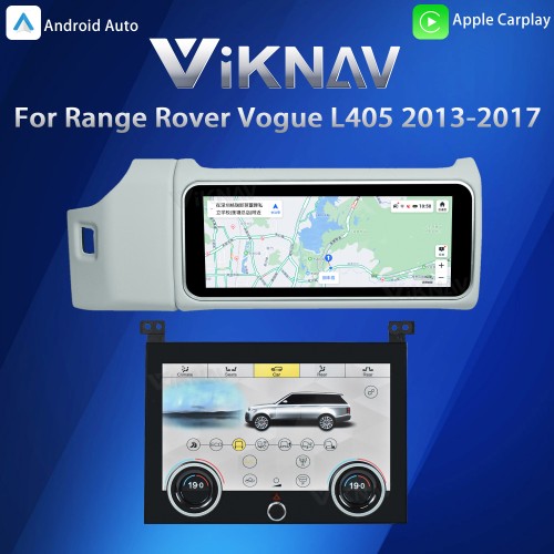 Viknav 12.3 inch Android Radio AC Panel For Land Rover Range Rover Vogue L405 2013-2017 Wireless Carplay Android Auto Multimedia player GPS Navigation Auto Stereo Air Conditioning Touch Screen(Ivory)