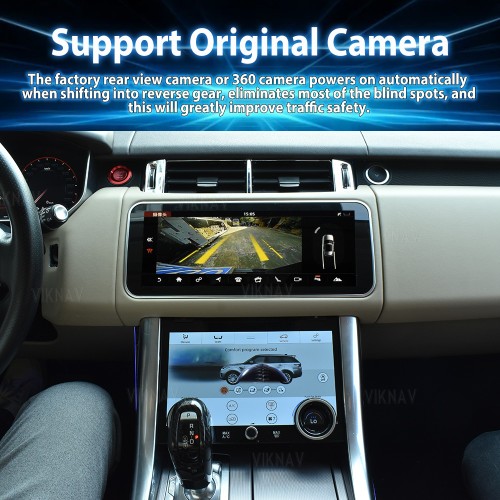 Viknav 12.3 inch Android Radio For Land Rover Range Rover Sport L494 2013-2017 Wireless Carplay Android Auto Multimedia player GPS Navigation Auto StereoTouch Screen(Brown)