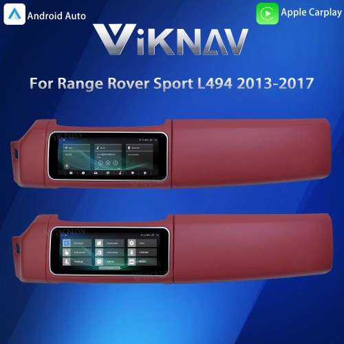 Viknav 12.3 inch Android Radio For Land Rover Range Rover Sport L494 2013-2017 Wireless Carplay Android Auto Multimedia player GPS Navigation Auto StereoTouch Screen(Red)