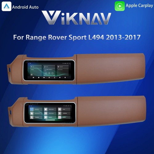 Viknav 12.3 inch Android Radio For Land Rover Range Rover Sport L494 2013-2017 Wireless Carplay Android Auto Multimedia player GPS Navigation Auto StereoTouch Screen(Brown)