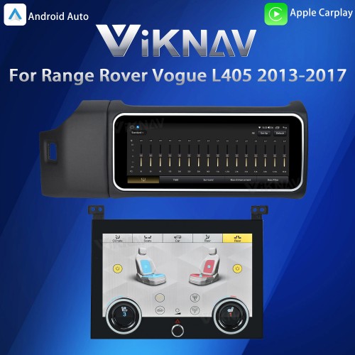 Viknav 12.3 inch Android Radio AC Panel For Land Rover Range Rover Vogue L405 2013-2017 Wireless Carplay Android Auto Multimedia player GPS Navigation Auto Stereo Air Conditioning Touch Screen(Black)