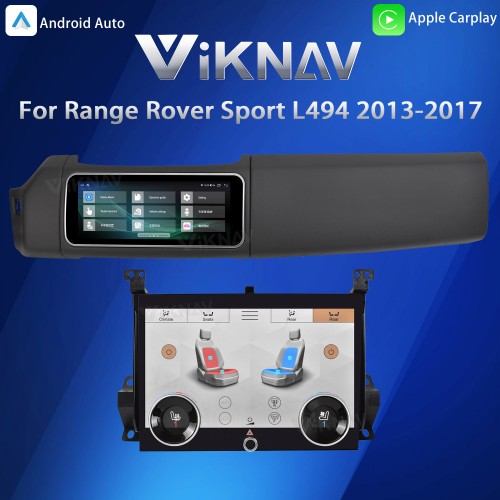 Viknav 12.3 inch Android Radio AC Panel For Land Rover Range Rover Sport L494 2013-2017 Wireless Carplay Android Auto Multimedia Player GPS Navigation Auto Stereo Air Conditioning Touch Screen(Black)