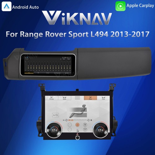 Viknav 12.3 inch Android Radio AC Panel For Land Rover Range Rover Sport L494 2013-2017 Wireless Carplay Android Auto Multimedia Player GPS Navigation Auto Stereo Air Conditioning Touch Screen(Black)
