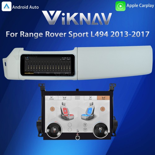 Viknav 12.3 inch Android Radio AC Panel For Land Rover Range Rover Sport L494 2013-2017 Wireless Carplay Android Auto Multimedia Player GPS Navigation Auto Stereo Air Conditioning Touch Screen(White)
