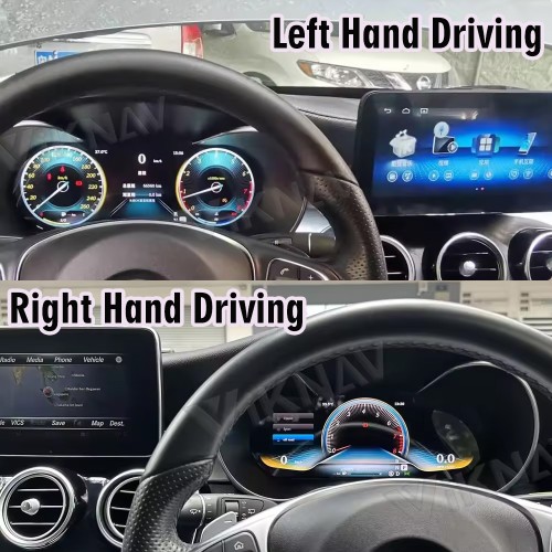 Viknav 12.3 Inch Digital Cluster Car Speedometer For Mercedes Benz C/GLC W205 2015-2018 Linux System Car Instrument Cluster Screen Instrument Replacement (NTG5.0/5.1)