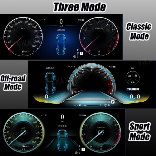 Viknav 12.3 Inch Digital Cluster Car Speedometer For Mercedes Benz C/GLC W205 2015-2018 Linux System Car Instrument Cluster Screen Instrument Replacement (NTG5.0/5.1)