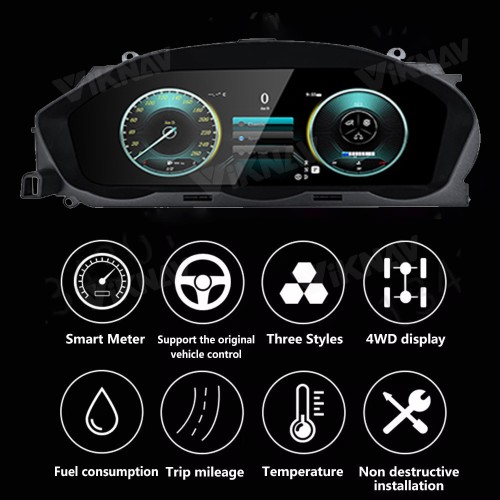 Viknav 12.3 Inch Digital Cluster Car Speedometer For Mercedes Benz C- Class W204 2012 2013 2014 Linux System Car Instrument Cluster Screen Instrument Replacement (NTG4.5)
