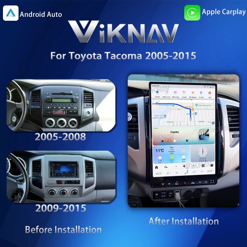 Viknav 13 inch Android Screen Car Radio For Toyota Tacoma 2005-2015 Wireless Carplay Android Auto Multimedia player GPS Navigation Auto StereoTouch Screen