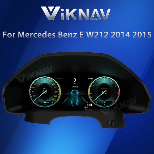 Viknav 12.3 Inch Digital Cluster Car Speedometer For Mercedes Benz E- Class W212 2014 2015 Linux System Car Instrument Cluster Screen Instrument Replacement (NTG4.5)