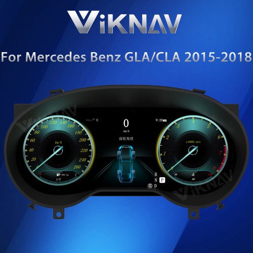 Viknav 12.3 Inch Digital Cluster Car Speedometer For Mercedes Benz GLA/CLA 2015-2018 Linux System Car Instrument Cluster Screen Instrument Replacement (NTG4.5/5.0)