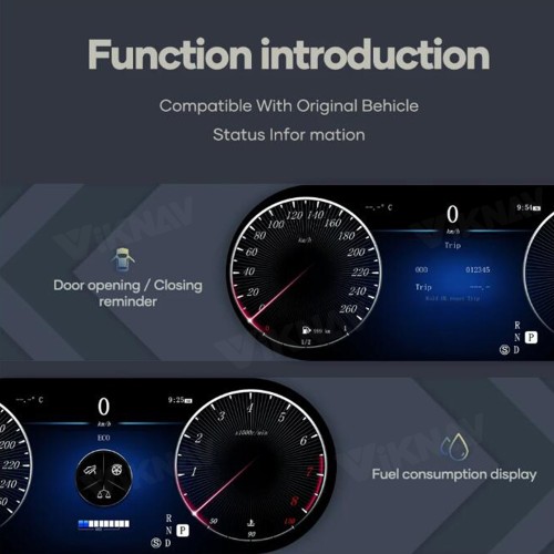 Viknav 12.3 Inch Digital Cluster Car Speedometer For Mercedes Benz GLA/CLA 2015-2018 Linux System Car Instrument Cluster Screen Instrument Replacement (NTG4.5/5.0)