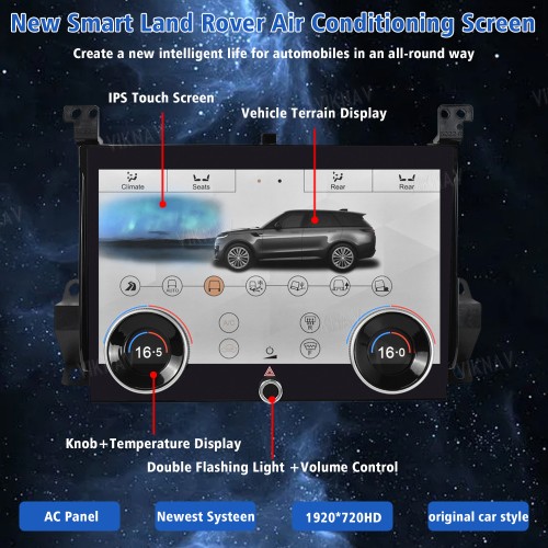 Viknav LCD 10.4 Inch AC Panel Touch Screen For Land Rover Range Rover Sport L494 2013-2017 Digital Display Air Conditioning Switch Climate Control Dashboard