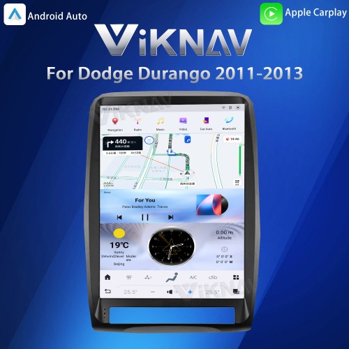 Viknav 13.8 Inch Android Car Radio For Dodge Durango 2011 2012 2013  Android Auto Wirless Carplay GPS Navigation Multimedia Player Autoradio Head Unit  (black 128GB)