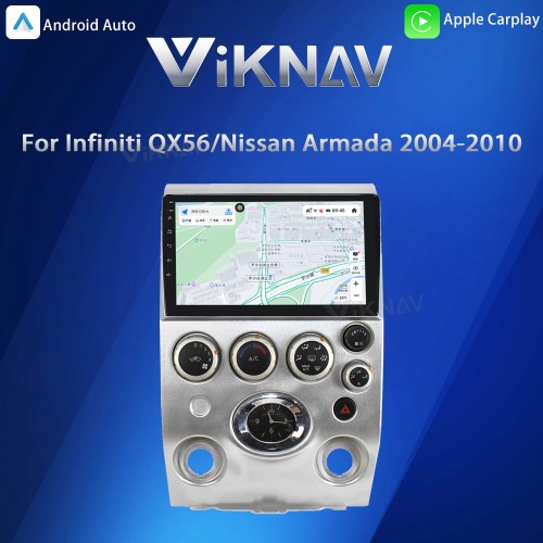 Viknav 9 inch Car Stereo for Infiniti QX56 2004-2009 2Din Head Unit Wireless CarPlay & Android Auto GPS Navigation Multimedia Player