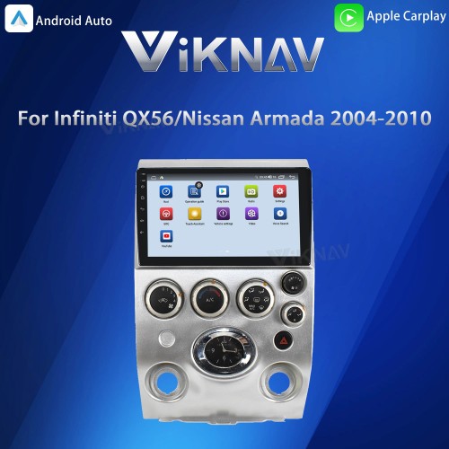 Viknav 9 inch Car Stereo for Infiniti QX56 2004-2009 2Din Head Unit Wireless CarPlay & Android Auto GPS Navigation Multimedia Player