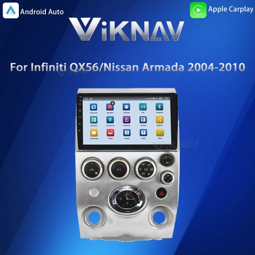 Viknav 9 inch Car Stereo for Infiniti QX56 2004-2009 2Din Head Unit Wireless CarPlay & Android Auto GPS Navigation Multimedia Player