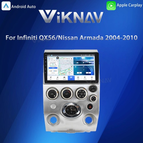 Viknav 9 inch Car Stereo for Infiniti QX56 2004-2009 2Din Head Unit Wireless CarPlay & Android Auto GPS Navigation Multimedia Player