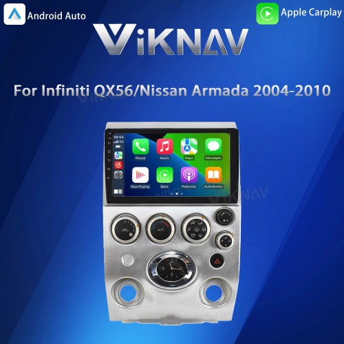 Viknav 9 inch Car Stereo for Infiniti QX56 2004-2009 2Din Head Unit Wireless CarPlay & Android Auto GPS Navigation Multimedia Player