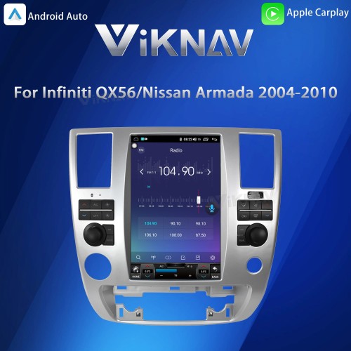 Viknav Android 12.1 inch Car Stereo for Infiniti QX56/Nissan Armada 2004-2010 Wireless CarPlay & Android Auto GPS Navigation Head Unit