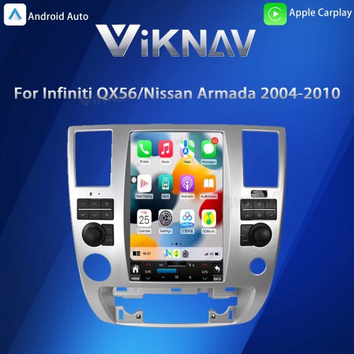Viknav Android 12.1 inch Car Stereo for Infiniti QX56/Nissan Armada 2004-2010 Wireless CarPlay & Android Auto GPS Navigation Head Unit