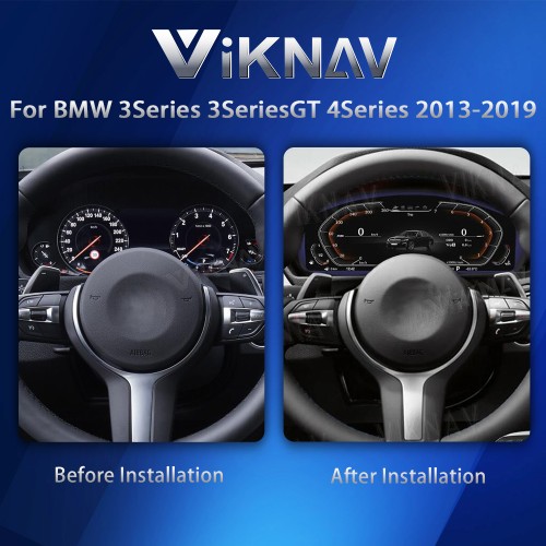 Viknav Digital Instrument Cluster 12.3 inch For BMW 3series 3seriesGT 4series 2013-2019 Linux system Vertical Screen Car Speed Meter Car Digital Panel