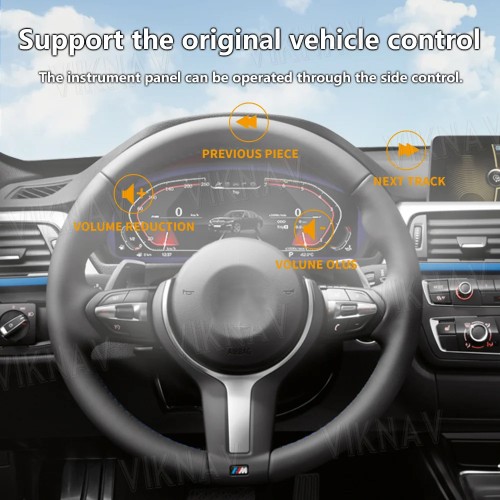 Viknav Instrument Cluster 12.3 inch For BMW 5 Series E60 E61 E63 E64 2004-2009 Linux System Vertical Screen Digital Cluster CockPit LCD Speedometer Head Unit