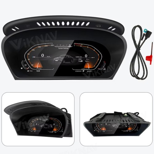 Viknav Instrument Cluster 12.3 inch For BMW 5 Series E60 E61 E63 E64 2004-2009 Linux System Vertical Screen Digital Cluster CockPit LCD Speedometer Head Unit