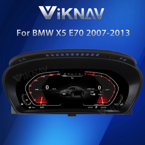 Viknav Digital Instrument Cluster 12.3 inch For BMW X5 E70 2007-2013 Linux system Vertical Screen Car Speed Meter Car Dashboard Digital Panel Head Unit