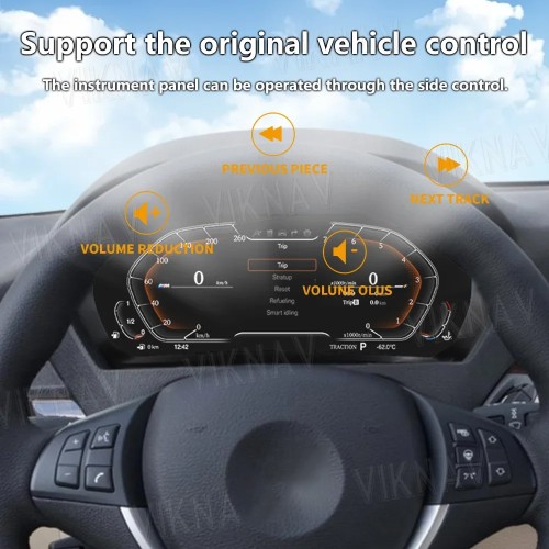 Viknav Digital Instrument Cluster 12.3 inch For BMW X5 E70 2007-2013 Linux system Vertical Screen Car Speed Meter Car Dashboard Digital Panel Head Unit