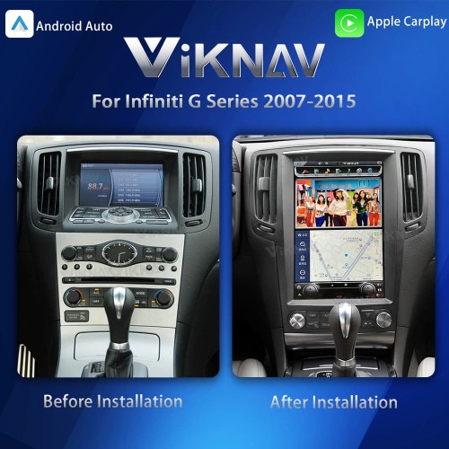 Viknav Android 13.4 inch Car Stereo for Infiniti G Series G37 2007-2015 Wireless CarPlay & Android Auto GPS Navigation Head Unit