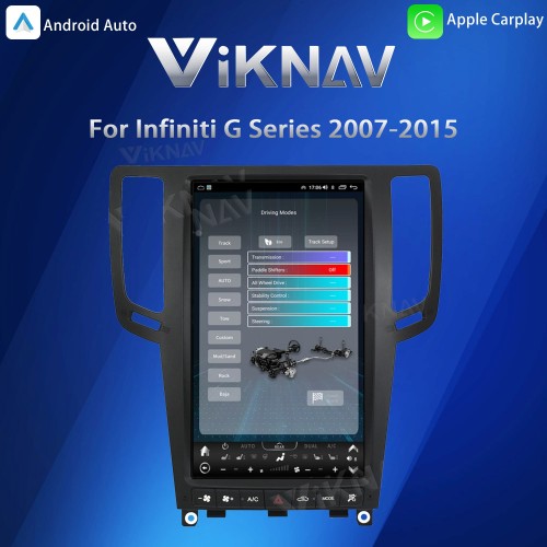 Viknav Android 13.4 inch Car Stereo for Infiniti G Series G37 2007-2015 Wireless CarPlay & Android Auto GPS Navigation Head Unit