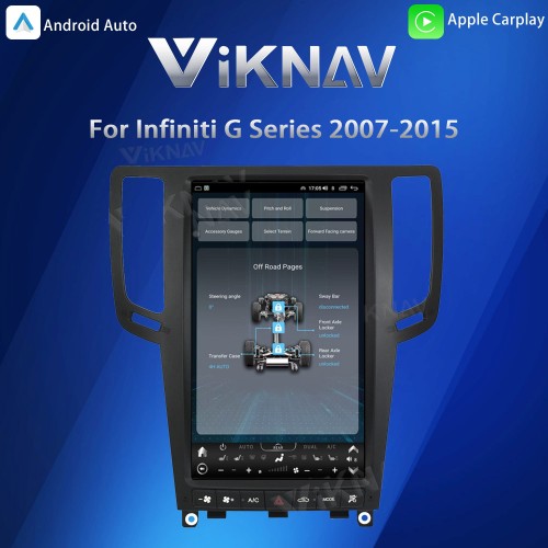 Viknav Android 13.4 inch Car Stereo for Infiniti G Series G37 2007-2015 Wireless CarPlay & Android Auto GPS Navigation Head Unit
