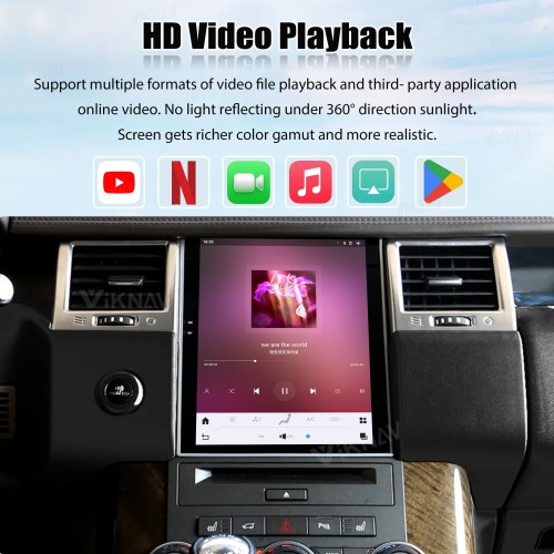 Viknav Android Radio AC Panel For Land Rover Range Sport L320 2009-2013 Wireless Carplay Android Auto Radio Touch Screen GPS Navigation Multimedia Player Air Conditioning Control(Beige-LHD)