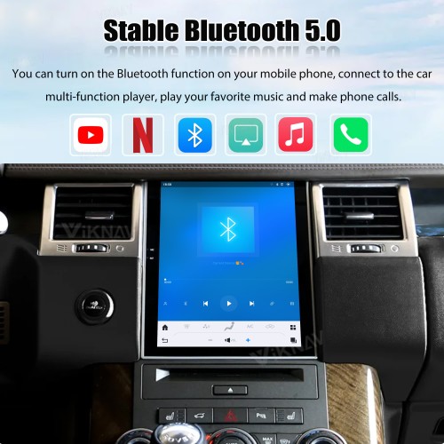 Viknav Android Radio AC Panel For Land Rover Range Sport L320 2009-2013 Wireless Carplay Android Auto Radio Touch Screen GPS Navigation Multimedia Player Air Conditioning Control(Beige-RHD)