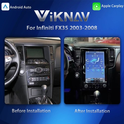 Viknav Android 12.1 inch Car Stereo for Infiniti FX35 2003-2008 Wireless CarPlay & Android Auto GPS Navigation Head Unit
