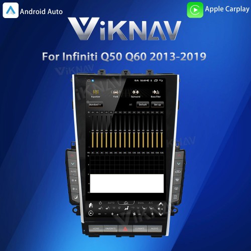 Viknav Tesla Style Android 13.6 inch Radio for Infiniti Q50 Q60 2013-2019 Wireless CarPlay Android Auto & GPS Navigation