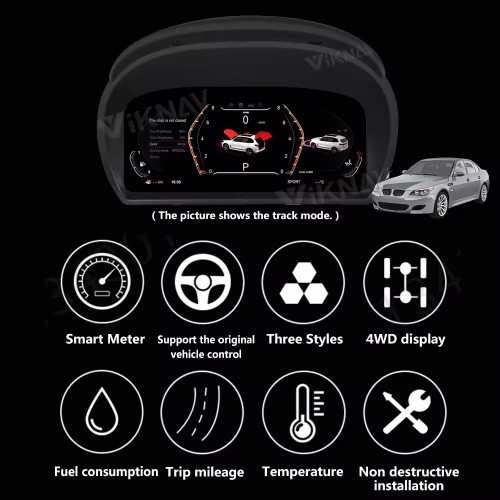 Viknav Digital Instrument Cluster 11 inch For BMW Z4 E89 2009-2016 Linux System Vertical Screen Car Speed Meter Car Dashboard Digital Panel Head Unit