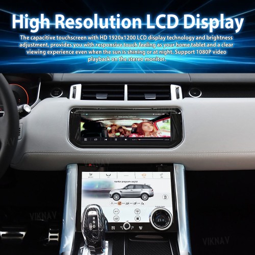 Viknav Android Radio AC Panel For Land Rover Range Rover Sport L494 2013-2017 Wireless Carplay Android Auto Multimedia Player GPS Navigation Air Conditioning Control Touch Screen