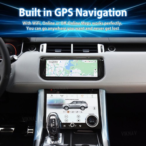 Viknav Android Radio AC Panel For Land Rover Range Rover Sport L494 2013-2017 Wireless Carplay Android Auto Multimedia Player GPS Navigation Air Conditioning Control Touch Screen