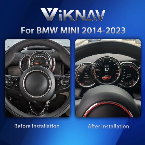 Viknav Digital Dashboard 9 inch For BMW MINI 2014-2023 RHD&LHD LCD Screen Linux System CockPit Speedometer Instrument Cluster
