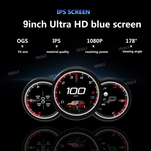 Viknav Digital Dashboard 9 inch For BMW MINI 2014-2023 RHD&LHD LCD Screen Linux System CockPit Speedometer Instrument Cluster