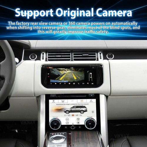 Viknav Android Radio AC Panel For Land Rover Range Rover Vogue L405 2013-2017 Wireless Carplay Android Auto Multimedia Player GPS Navigation Air Conditioning Control Touch Screen