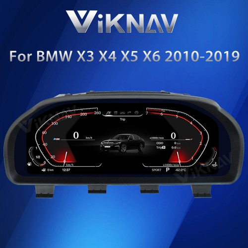 Viknav Digital Instrument Cluster For BMW X3 X4 X5 X6 2010-2019 Linux System Vertical Screen Dashboard Panel Virtual LCD Speedometer Player