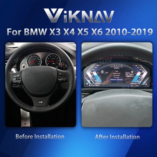 Viknav Digital Instrument Cluster For BMW X3 X4 X5 X6 2010-2019 Linux System Vertical Screen Dashboard Panel Virtual LCD Speedometer Player