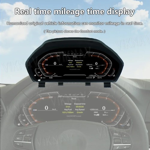 Viknav Digital Instrument Cluster For BMW X3 X4 X5 X6 2010-2019 Linux System Vertical Screen Dashboard Panel Virtual LCD Speedometer Player