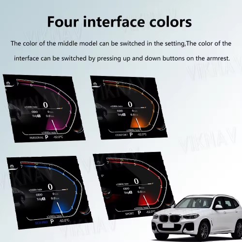 Viknav Digital Instrument Cluster For BMW X3 X4 X5 X6 2010-2019 Linux System Vertical Screen Dashboard Panel Virtual LCD Speedometer Player