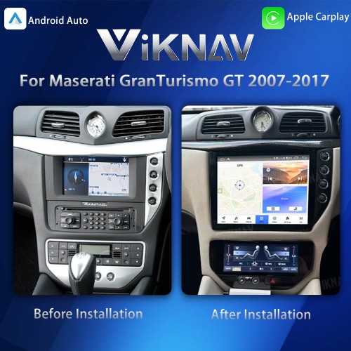 Android System 10 Inch 64GB Car Radio For Maserati GT GC GranTurismo 2007-2017 Auto Stereo Wireless Carplay GPS Navigation Multimedia Player RHD Touch Screen (Black)