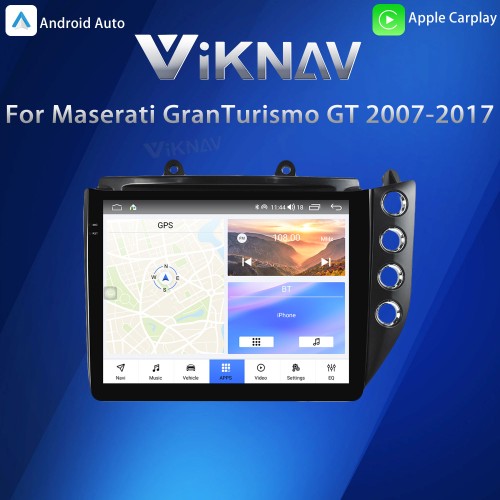 Android System 10 Inch 64GB Car Radio For Maserati GT GC GranTurismo 2007-2017 Auto Stereo Wireless Carplay GPS Navigation Multimedia Player RHD Touch Screen (Black)