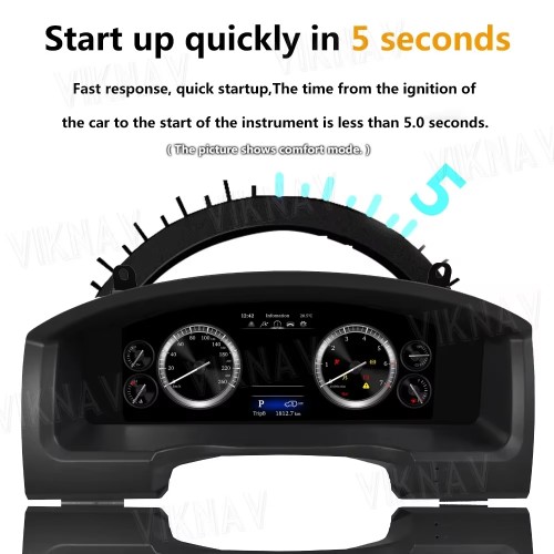 Viknav Car Instrument Panel 12.3 Inch For Toyota Prado 2010-2019 LCD Meter Linux System Digital Speedometer Dashboard Screen