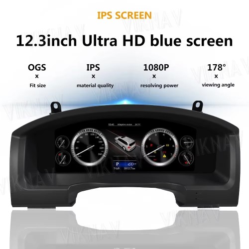 Viknav Car Instrument Panel 12.3 Inch For Toyota Prado 2010-2019 LCD Meter Linux System Digital Speedometer Dashboard Screen